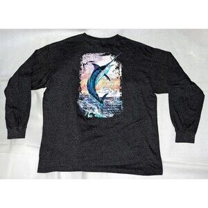 Guy Harvey By Classic Fit Men's Long Sleeve Graphic T-Shirt Size XL